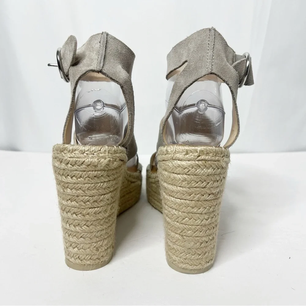 Dolce Vita Shae Espadrille Gray Wedge Sandals Size 9.5
